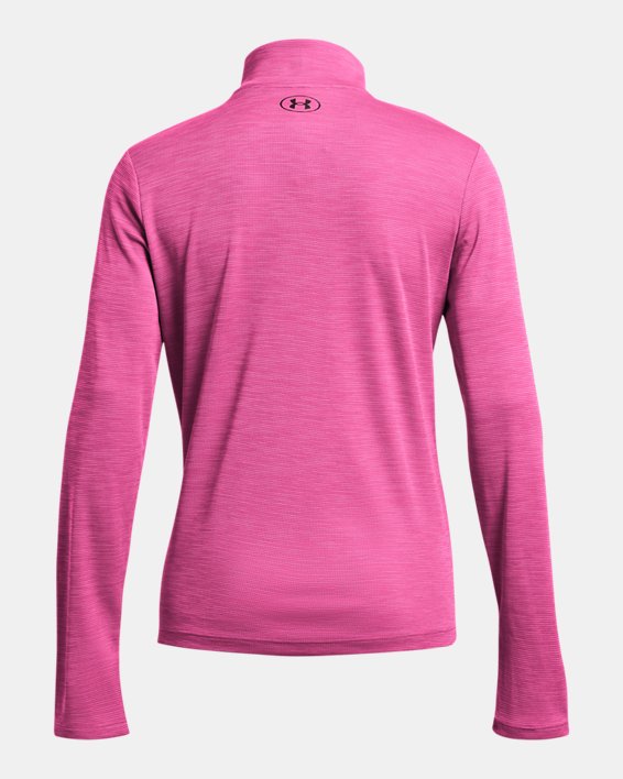 Damesshirt UA Tech™ Textured met korte rits, Pink, pdpMainDesktop image number 3